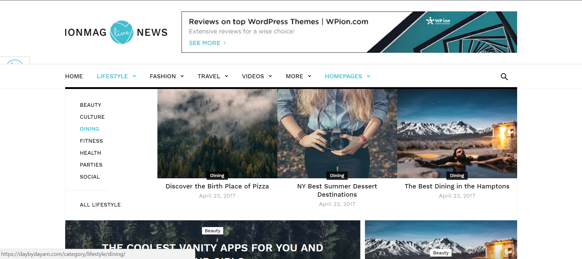 Demo Populated Website